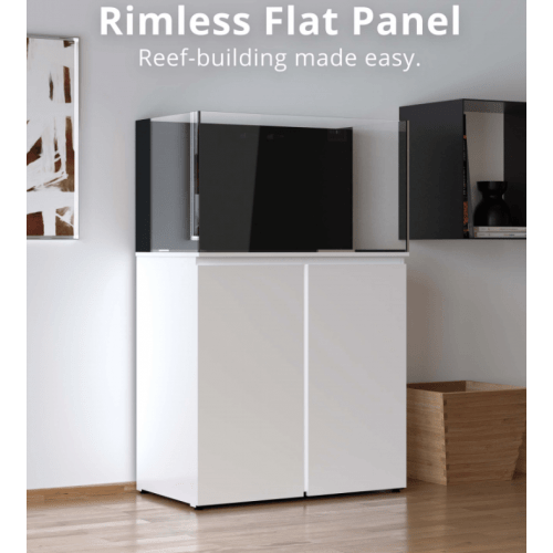 JBJ Rimless Flat Panel AIO 65 Gal. Aquarium and White Stand